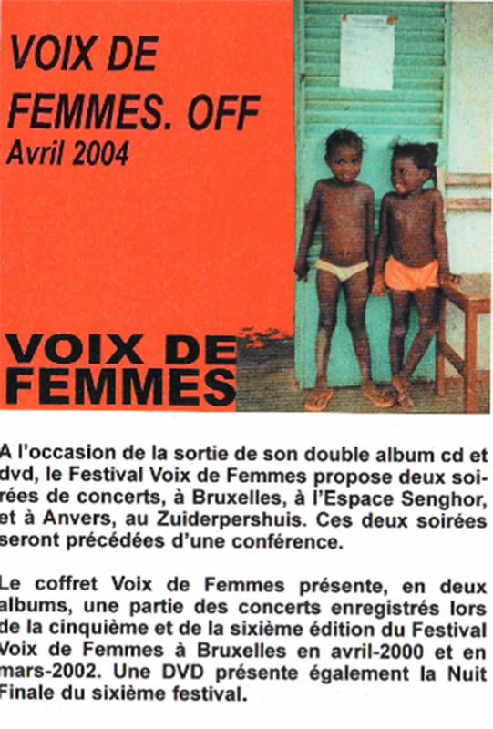 Flyer du Festival Voix De Femmes.OFF